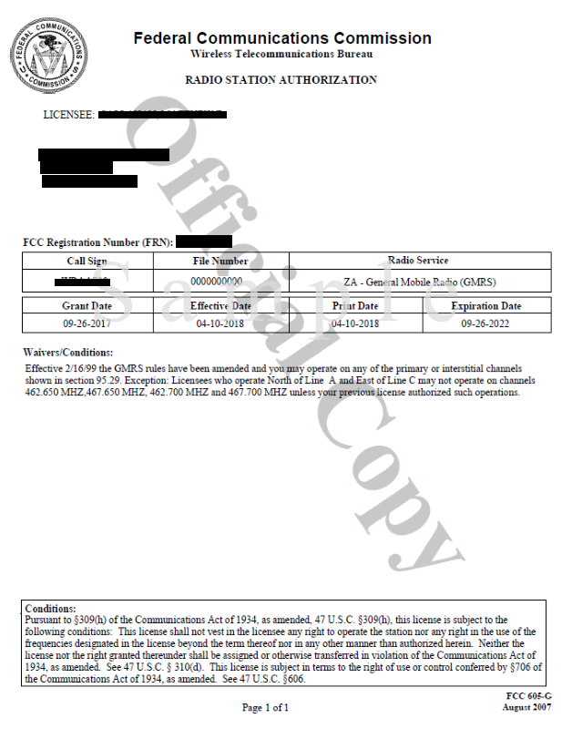 Getting Your GMRS License Crest Communications