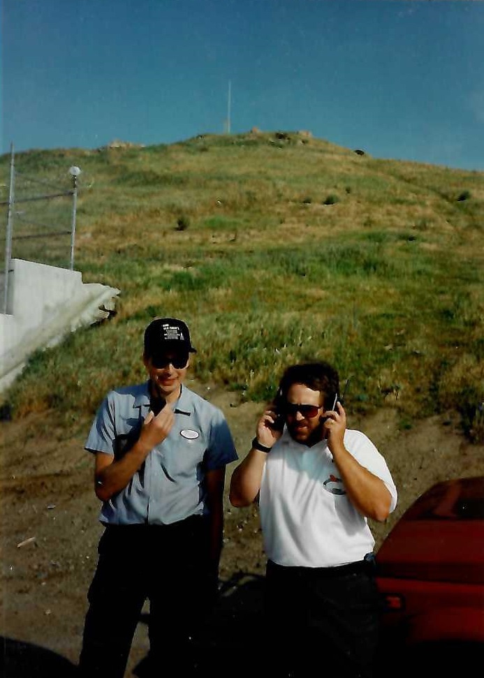 0003a-Album1_1997_Q1_0002_Photo-Test-of-new-Fam-Radio-Svc-models-early-1997.-Clint-Bradford-David-Clocke-below-Norco-Repeater